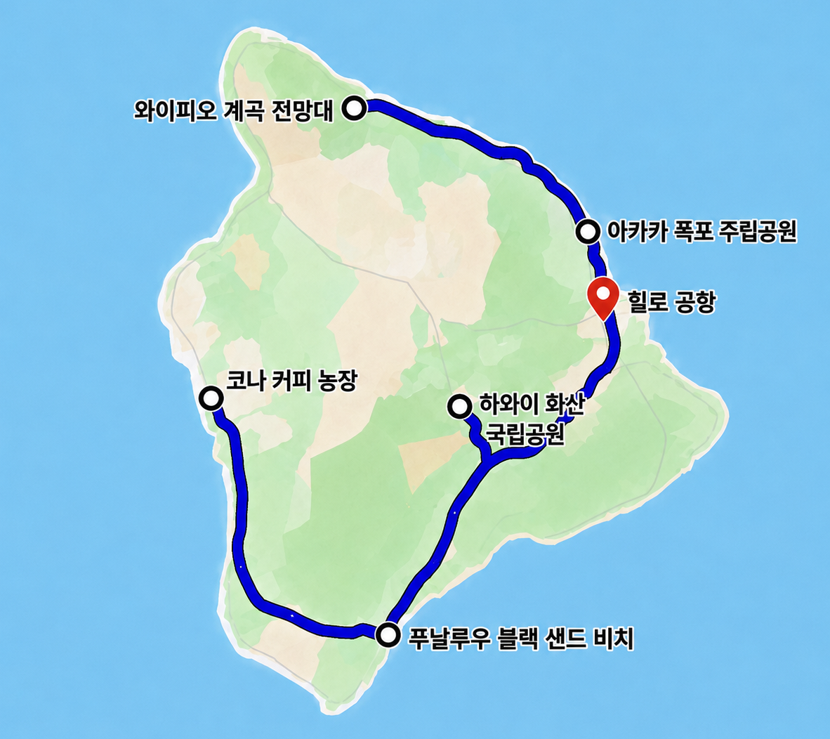 빅아일랜드 드라이브 지도