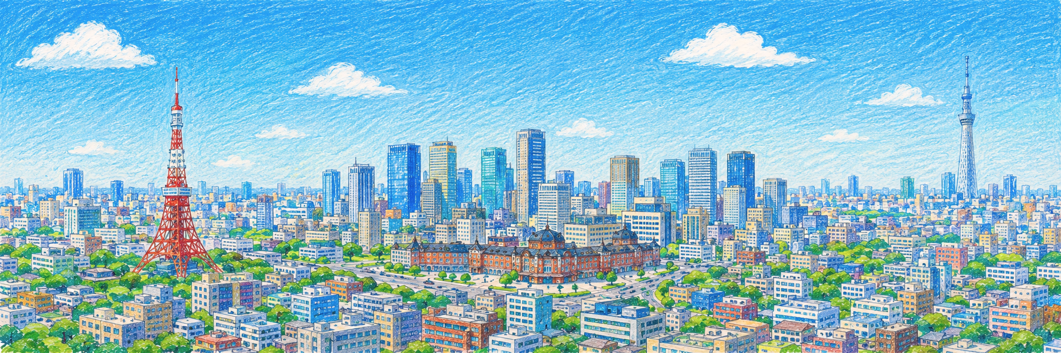 도쿄 스카이라인 — 도쿄타워와 스카이트리 | 도쿄 렌트카 ETC 카드